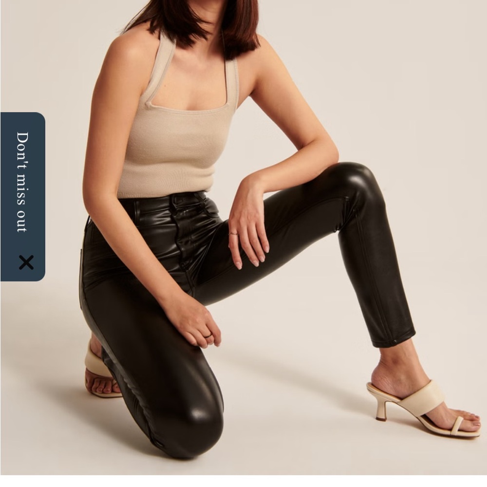 Abercrombie & Fitch Black Leather-Look Skinny Pants